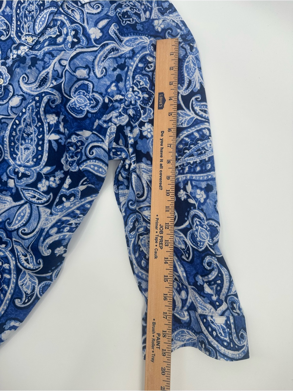 Lauren Ralph Lauren Womens 2X Blue Paisley Boho Cotton Button Front Shirt 1335 - Picture 7 of 8